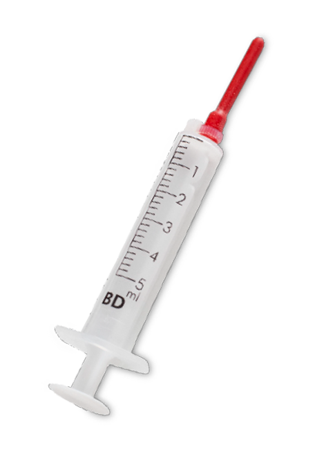 Handfeeding Syringes With Short Red Soft Tubes